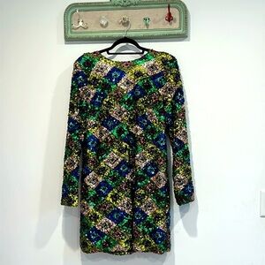 Dress the population kensie long sleeve sequin drape back mini dress plus xxl